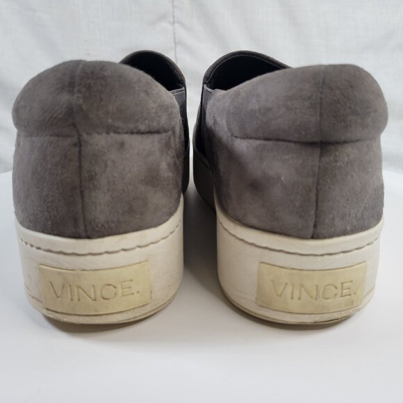 Vince Warren Slip On Microsuede Platform Flat Sneakers Gray Womens Size 8 - Picture 6 of 9